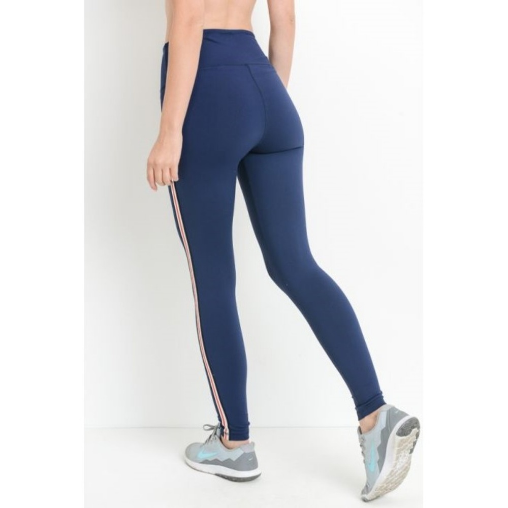 Highwaist Perforated Contrast Side Full Leggings